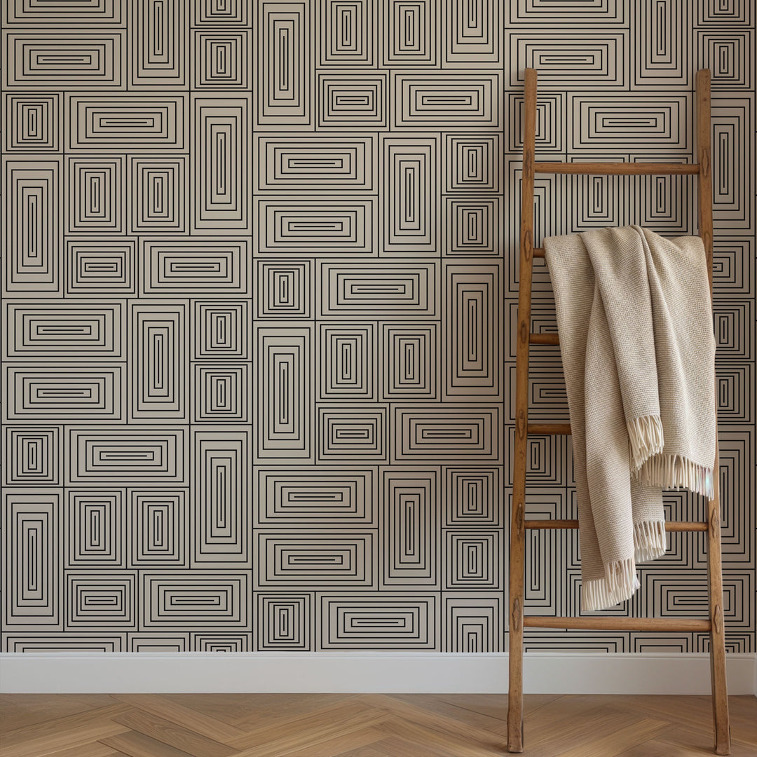 Nia - Taupe Geometric Wallpaper by Forbes Masters