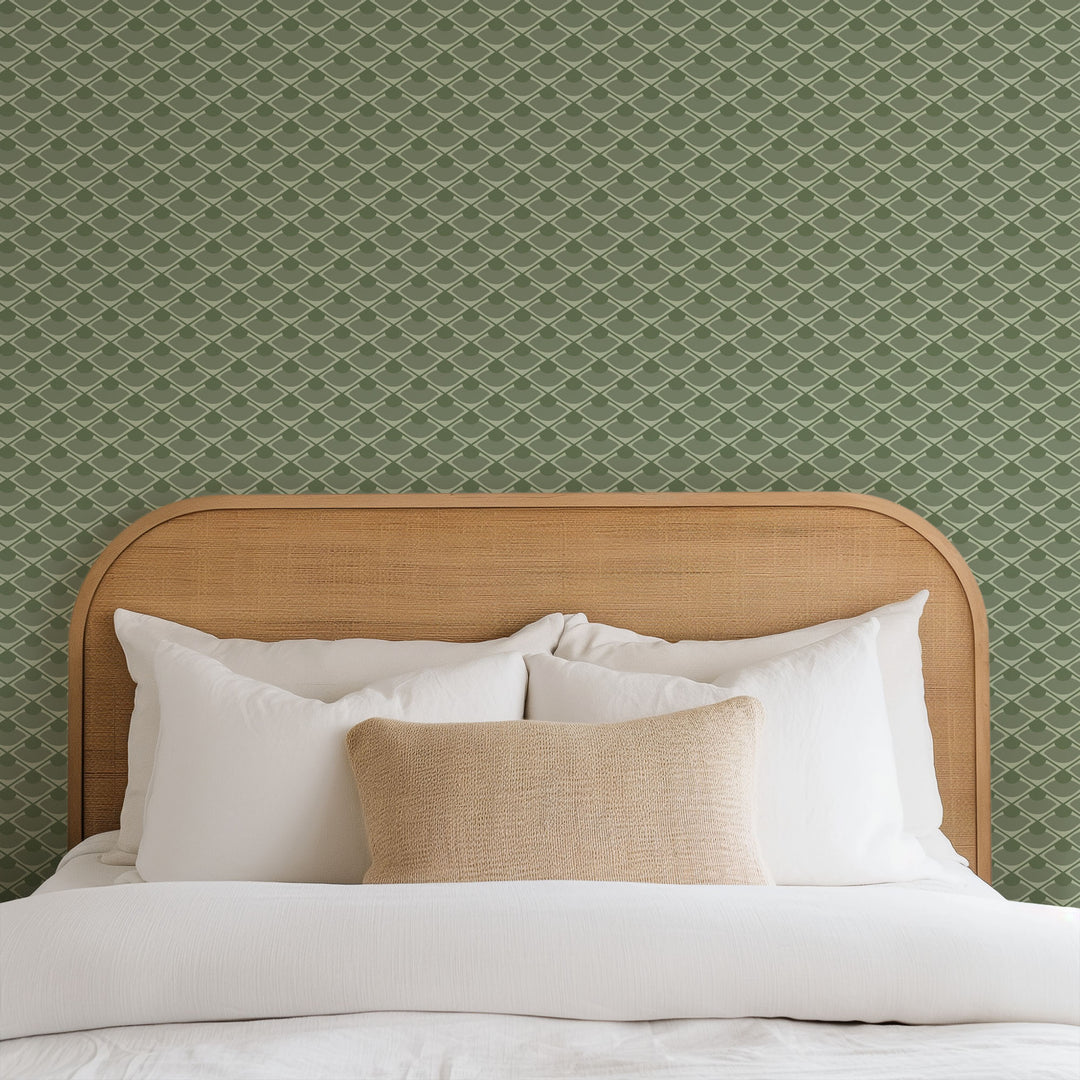 Don't Be Koi - Leaf Green Wallpaper by Julianne Taylor Style