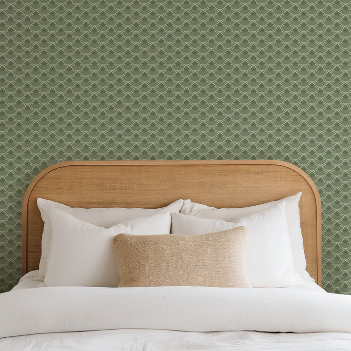 Don't Be Koi - Leaf Green Wallpaper by Julianne Taylor Style