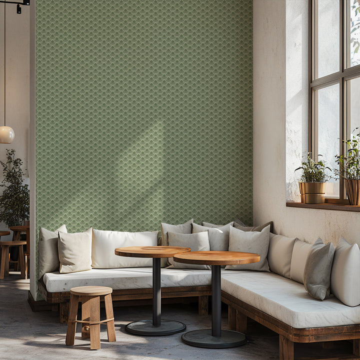 Don't Be Koi - Leaf Green Wallpaper by Julianne Taylor Style