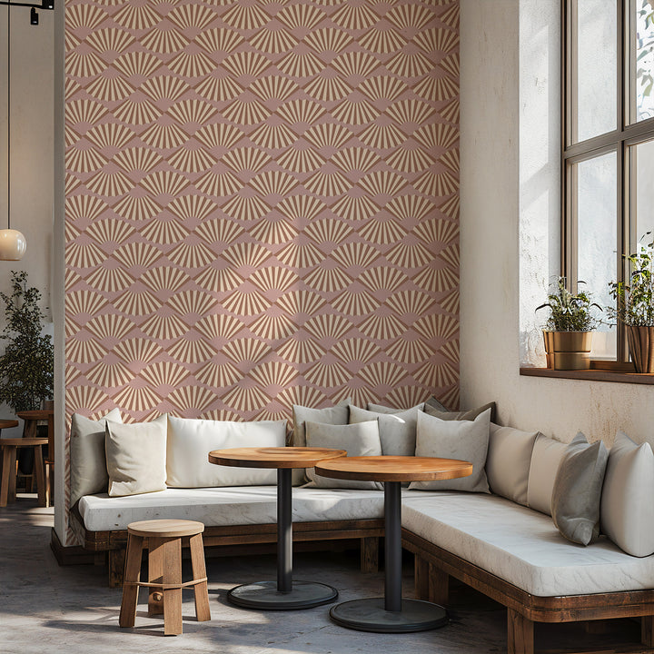 Fanning Out - Antique Rose Wallpaper by Julianne Taylor Style