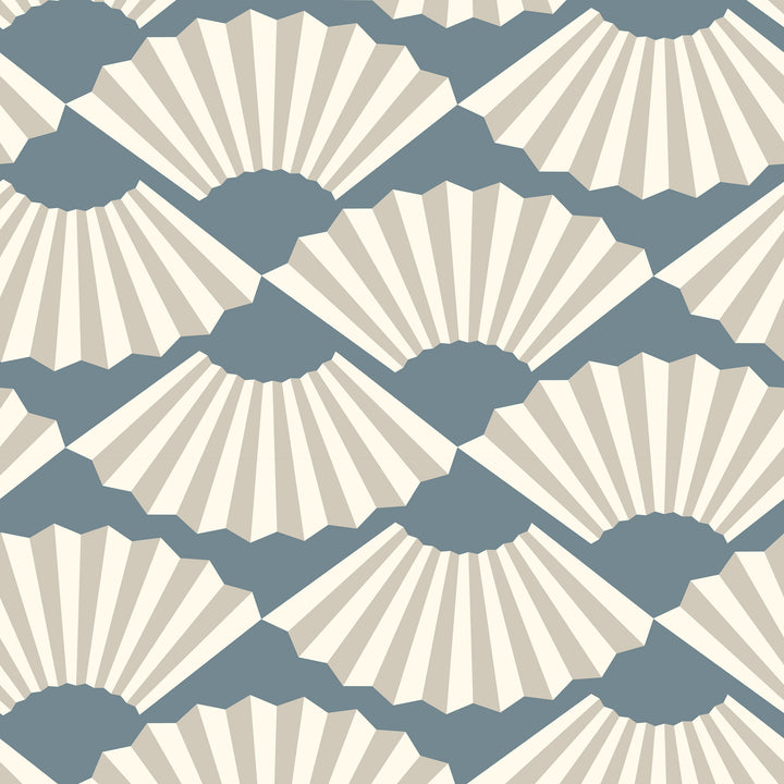 Fanning Out - High Sea Blue Wallpaper by Julianne Taylor Style