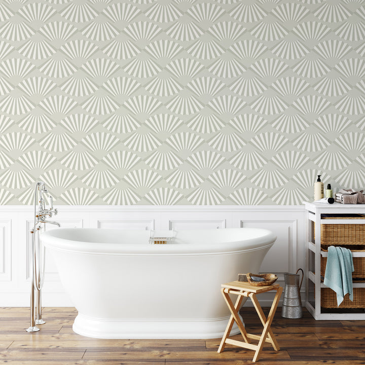 Fanning Out - Sea Pearl Wallpaper by Julianne Taylor Style