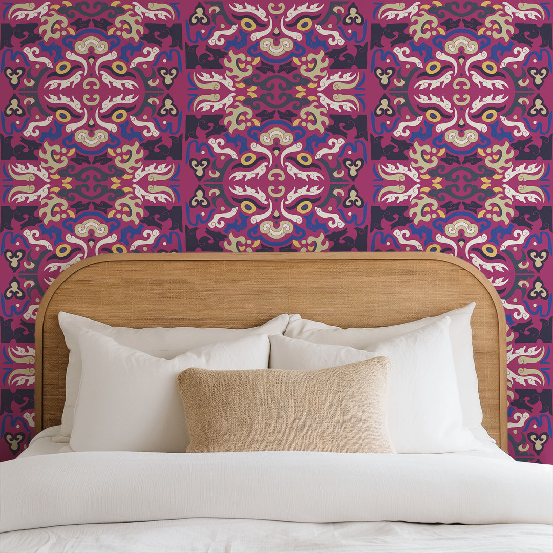 Foo Dog - Magenta Wallpaper