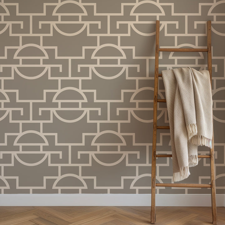 Vintage Lattice - Earthen Taupe Wallpaper