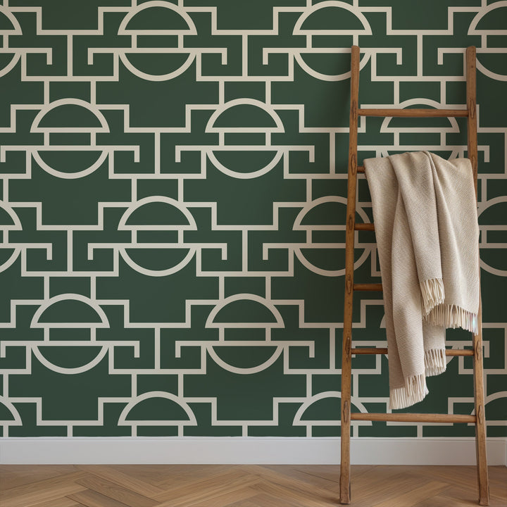 Vintage Lattice - Evergreen Wallpaper