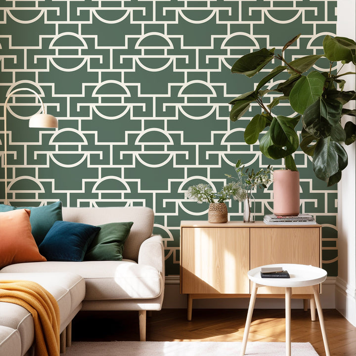 Vintage Lattice - Evergreen Wallpaper