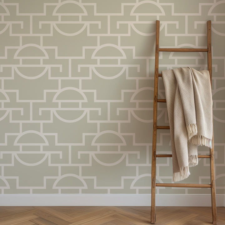 Vintage Lattice - Sea Pearl Wallpaper