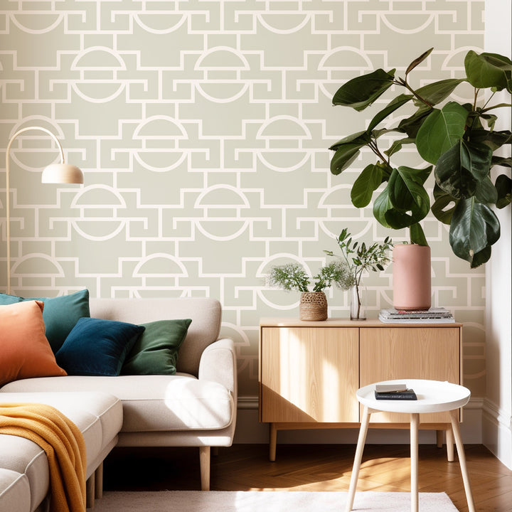 Vintage Lattice - Sea Pearl Wallpaper