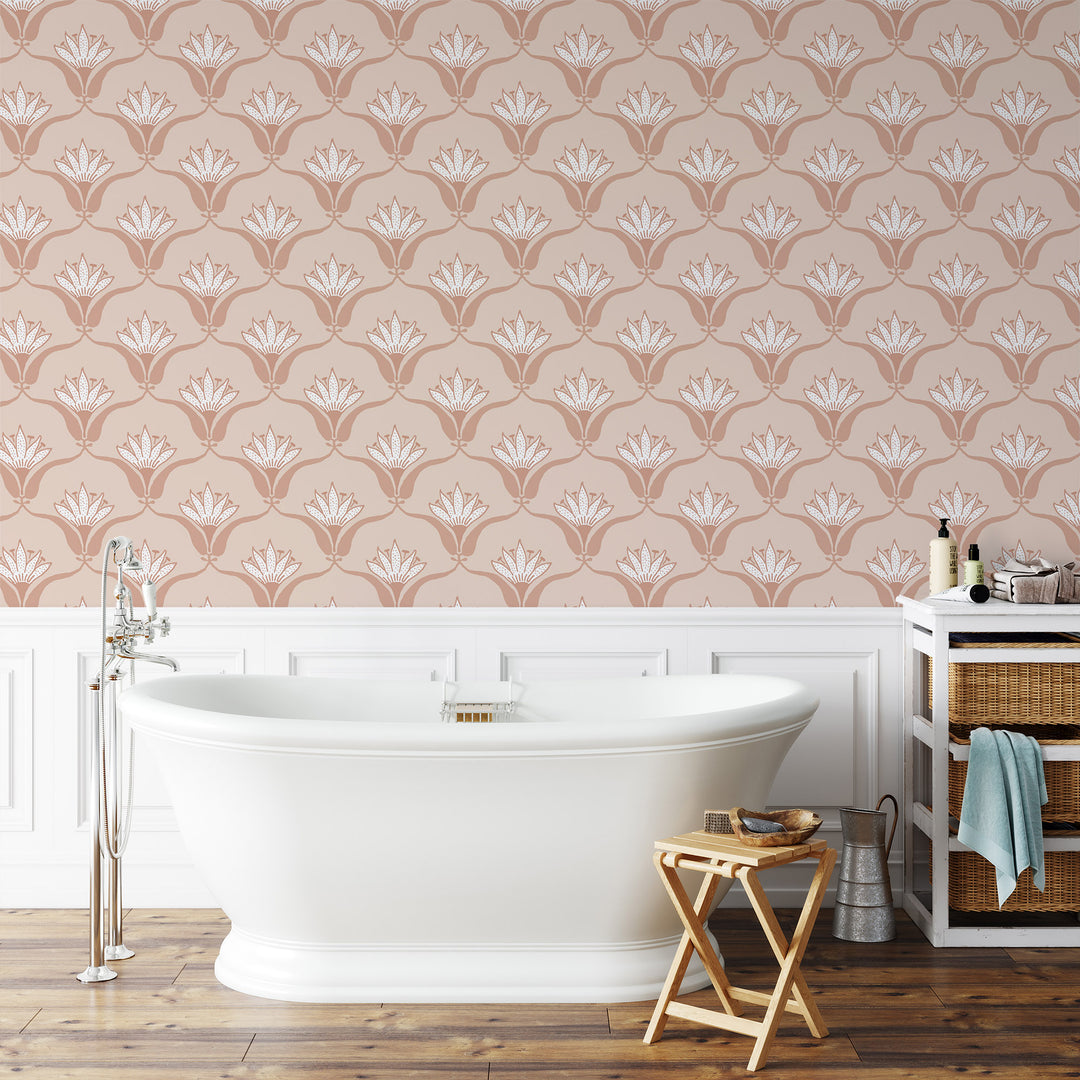 Wallflower - Apricot Wallpaper by Julianne Taylor Style