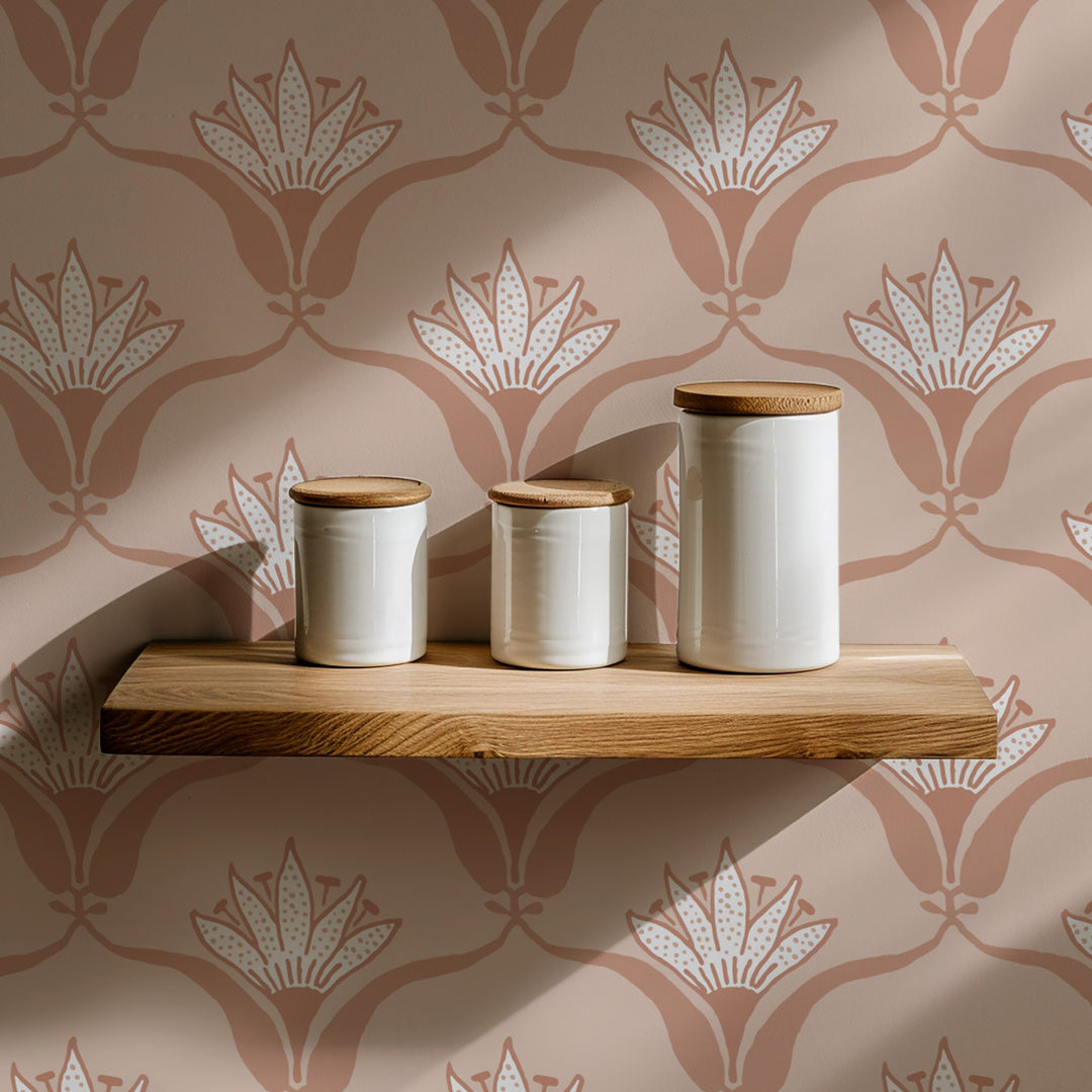 Wallflower - Apricot Wallpaper by Julianne Taylor Style