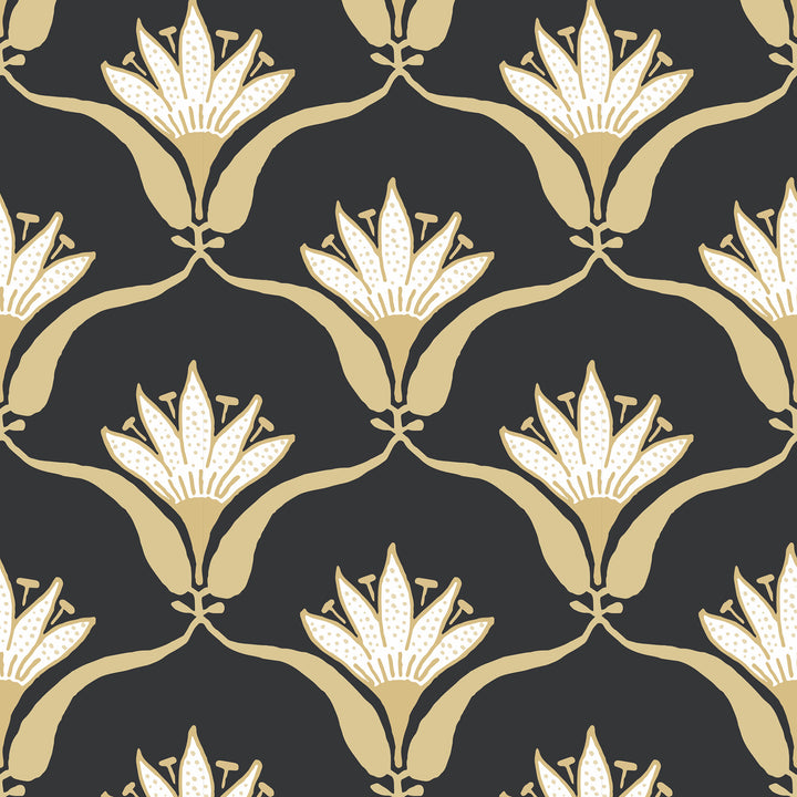 Wallflower - Black Yellow Wallpaper by Julianne Taylor Style