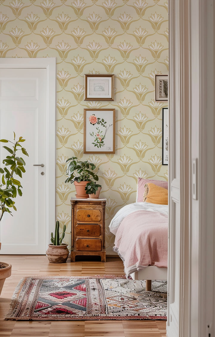 Wallflower - Harvest Yellow Wallpaper by Julianne Taylor Style