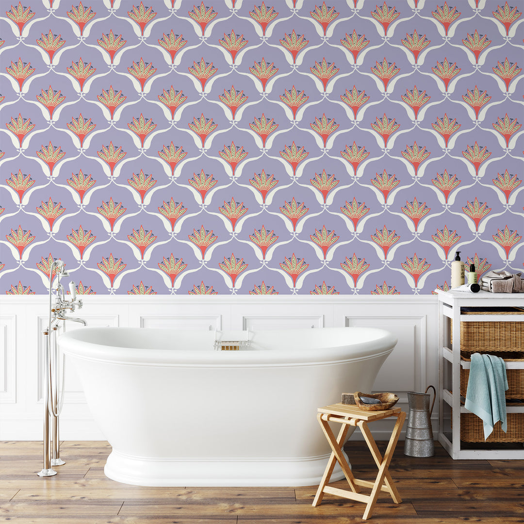 Wallflower - Lilac Floral Wallpaper by Julianne Taylor Style