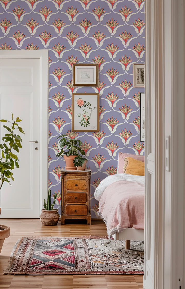 Wallflower - Lilac Floral Wallpaper by Julianne Taylor Style