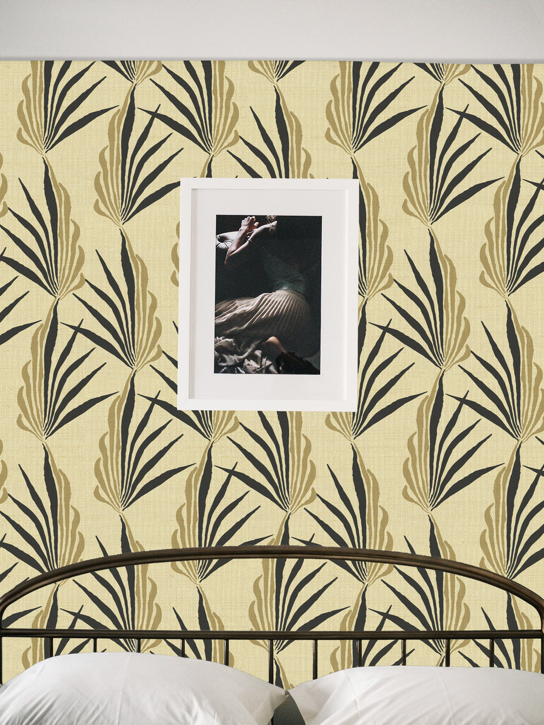 Areca Palm Pale Sun Grasscloth