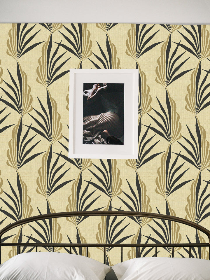 Areca Palm Pale Sun Grasscloth