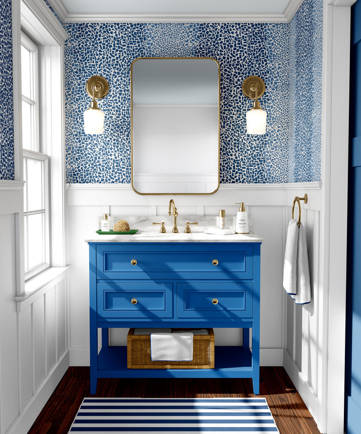 Fifty States Shagreen - Navy Wallpaper by Honey + Hank