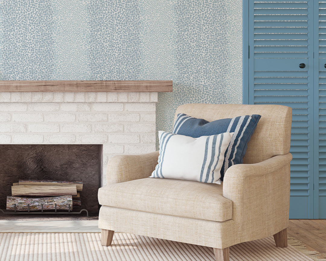 Fifty States Shagreen - Powder Blue Wallpaper by Honey + Hank