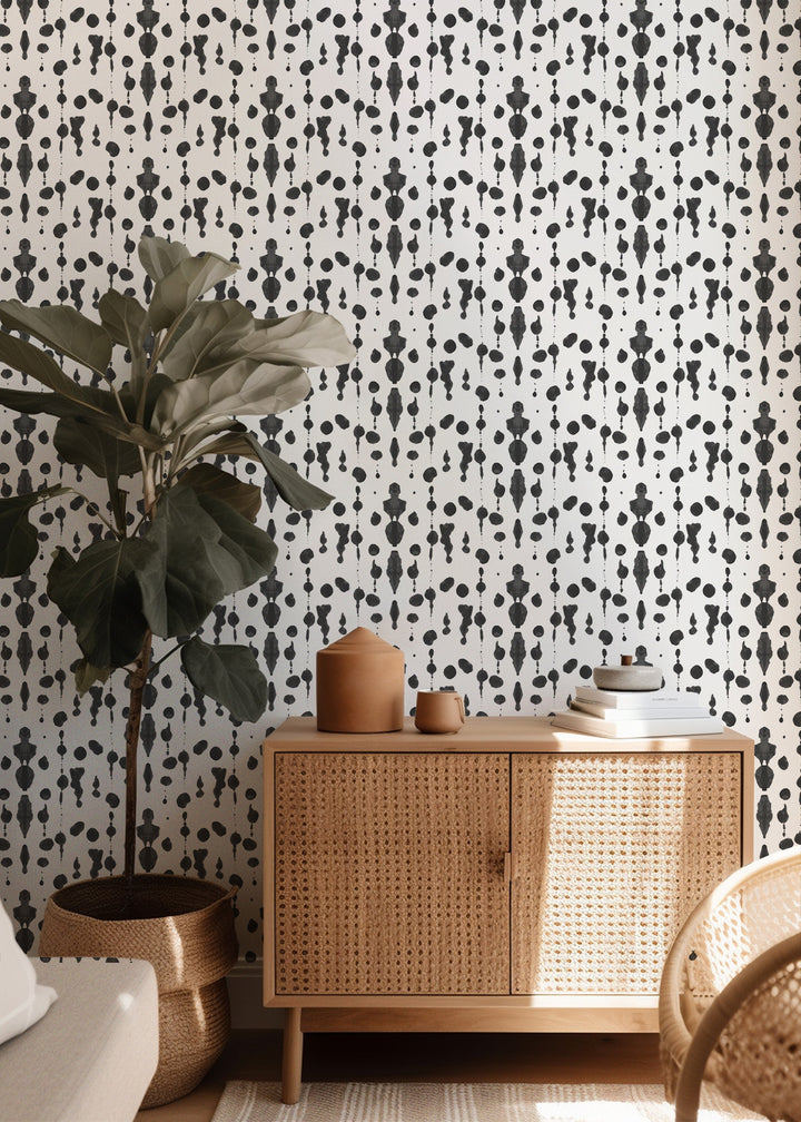 Abstract Ink - Black Wallpaper by Bohemian Bungalow