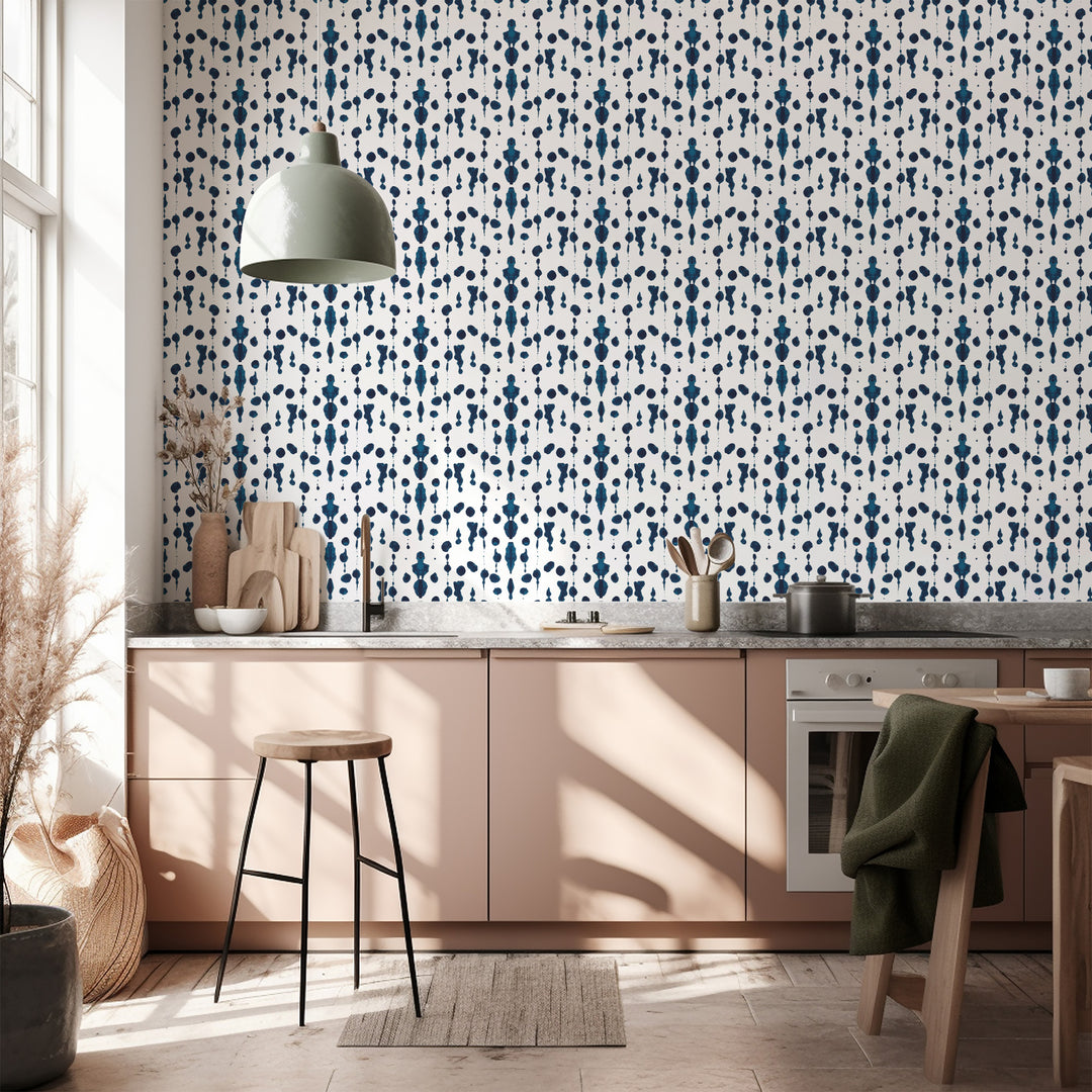 Abstract Ink - Blue Wallpaper by Bohemian Bungalow