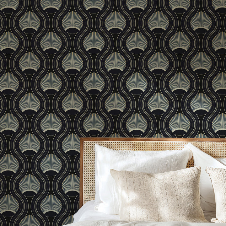 Riviere - Black and Blue Wallpaper by Julianne Taylor Style