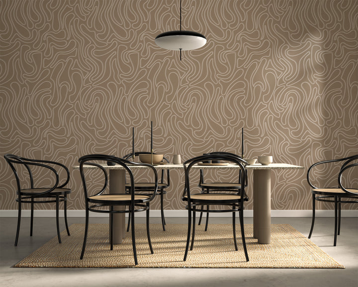 Aire - Deep Taupe Wallpaper by Sabrina Yvonne
