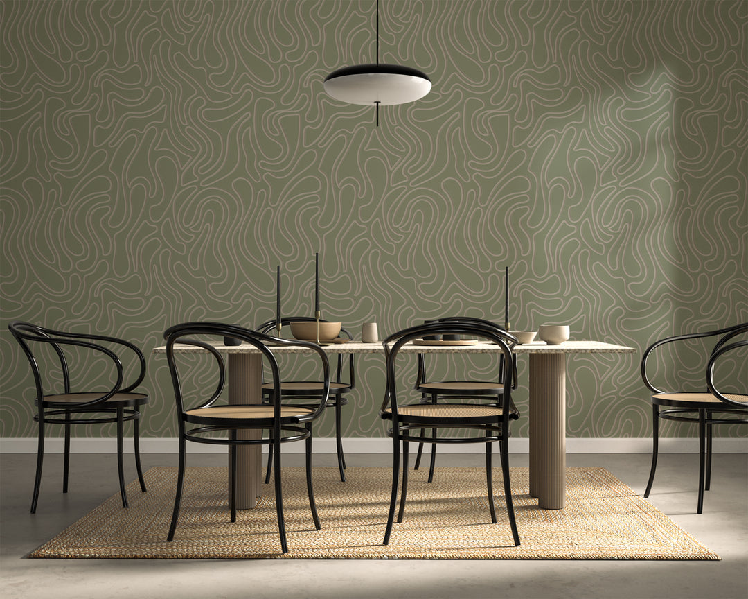 Aire - Olive Wallpaper by Sabrina Yvonne