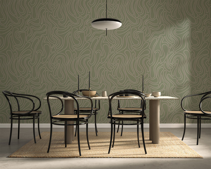 Aire - Olive Wallpaper by Sabrina Yvonne