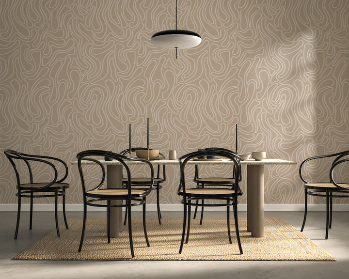 Aire - Taupe Wallpaper by Sabrina Yvonne
