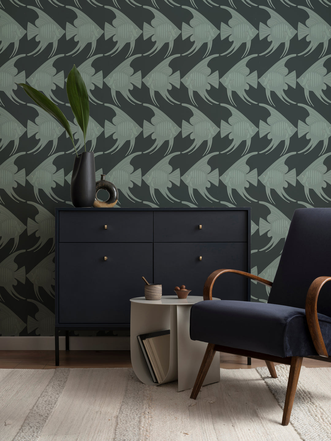 Angel Fish - Black Wallpaper