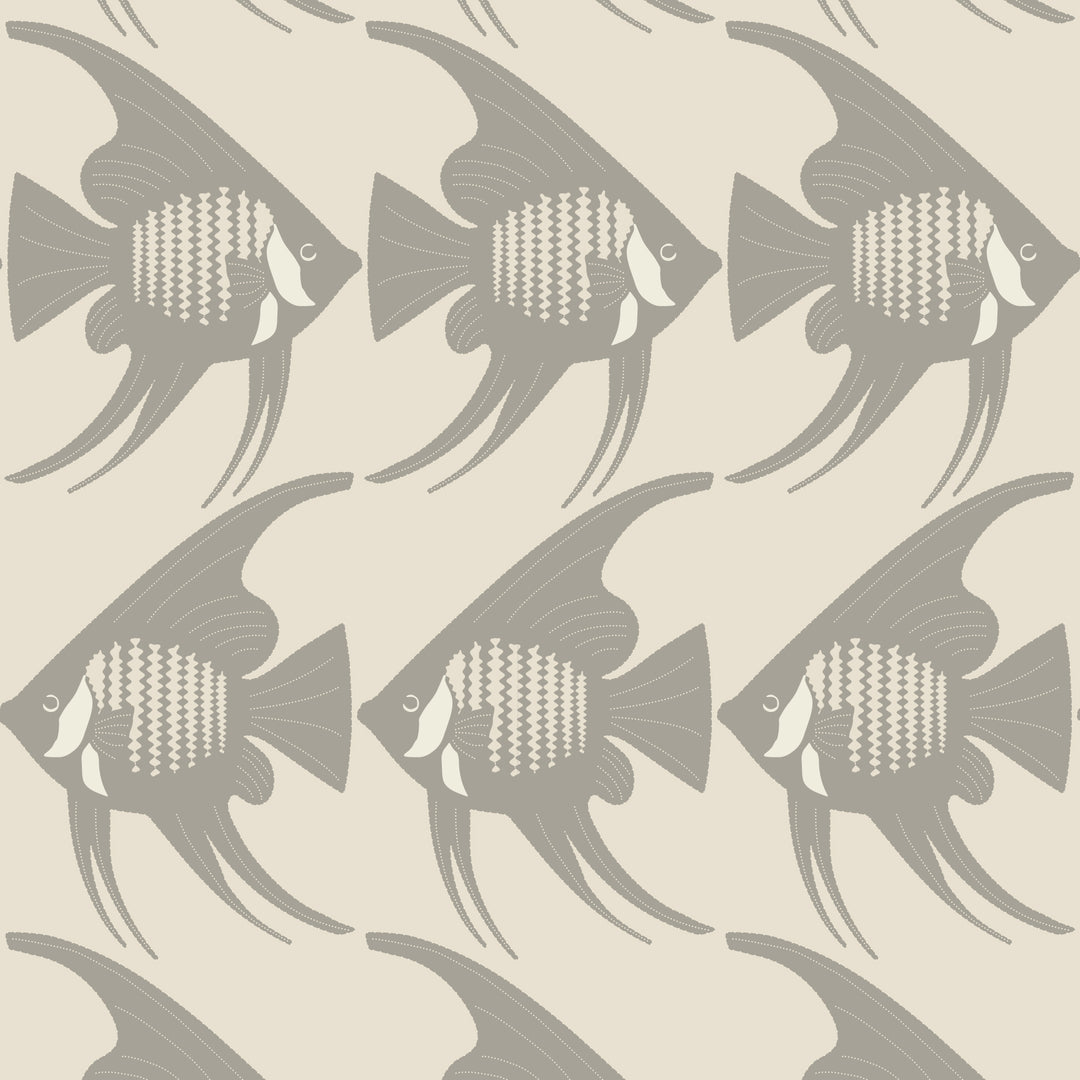 Angel Fish - Taupe Wallpaper