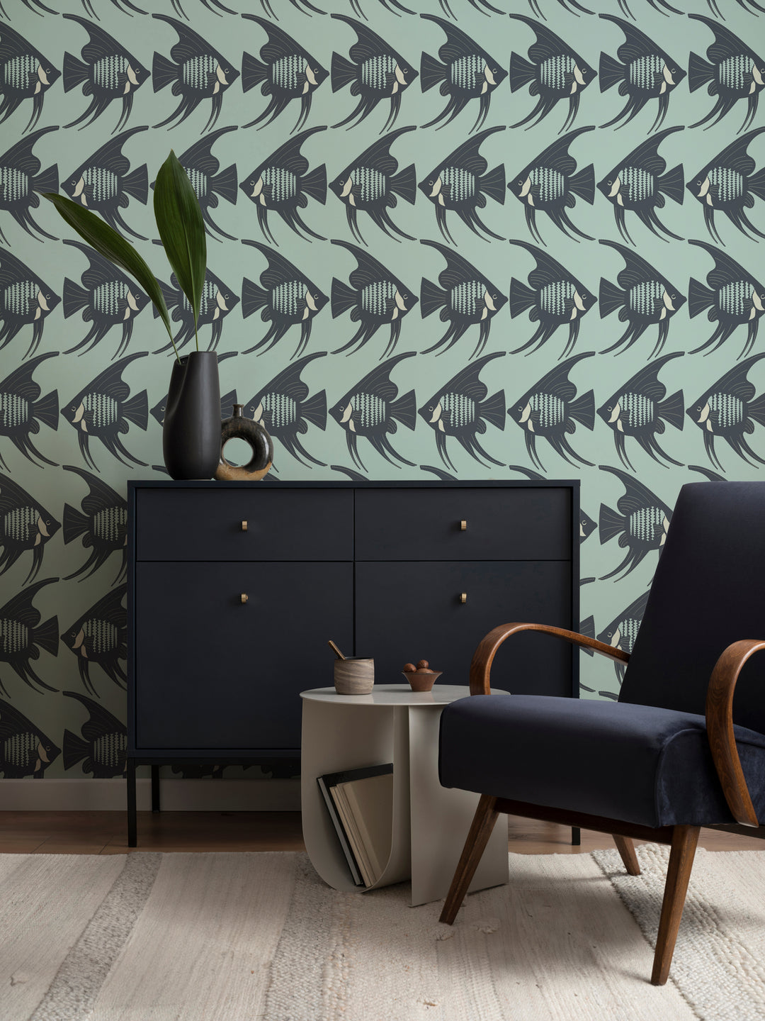 Angel Fish - Turquoise Wallpaper