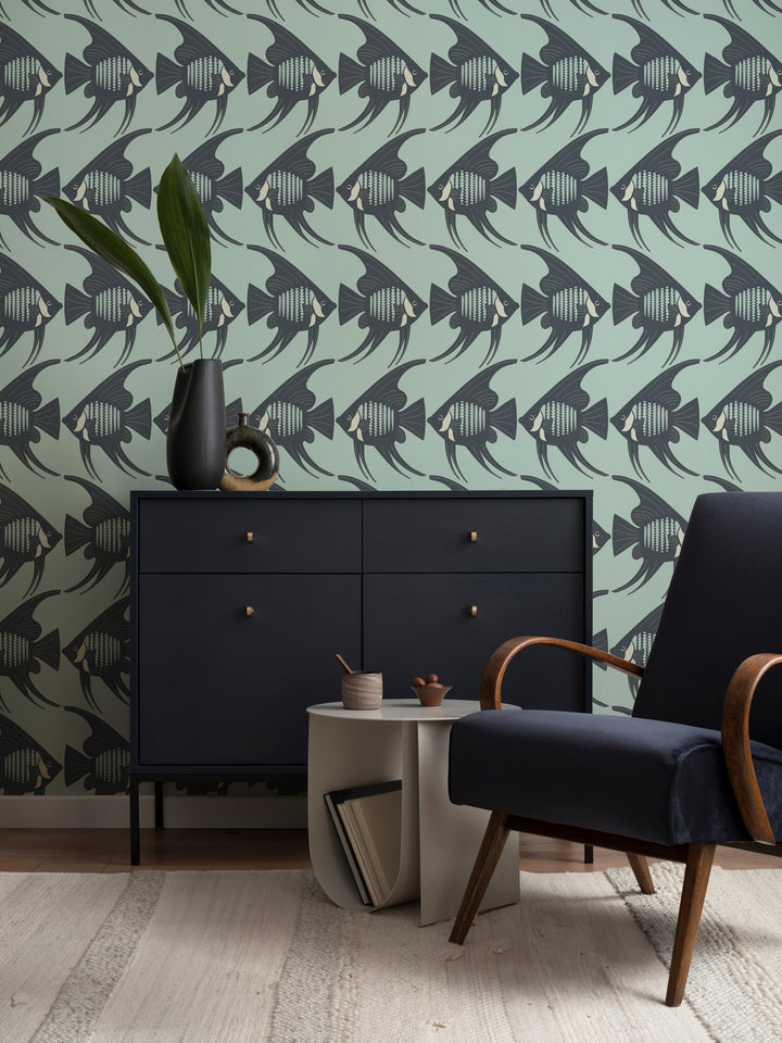 Angel Fish - Turquoise Wallpaper