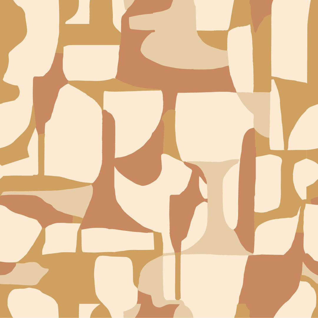 Abstract Attraction - Gold Terracotta Wallpaper by Blessed Little Bungalow