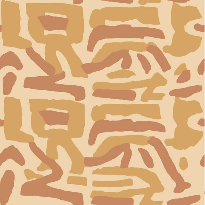 Tribal Traditions - Peach Cream Wallpaper by Blessed Little Bungalow