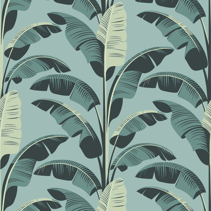 Banana Leaf - Blue Wallpaper
