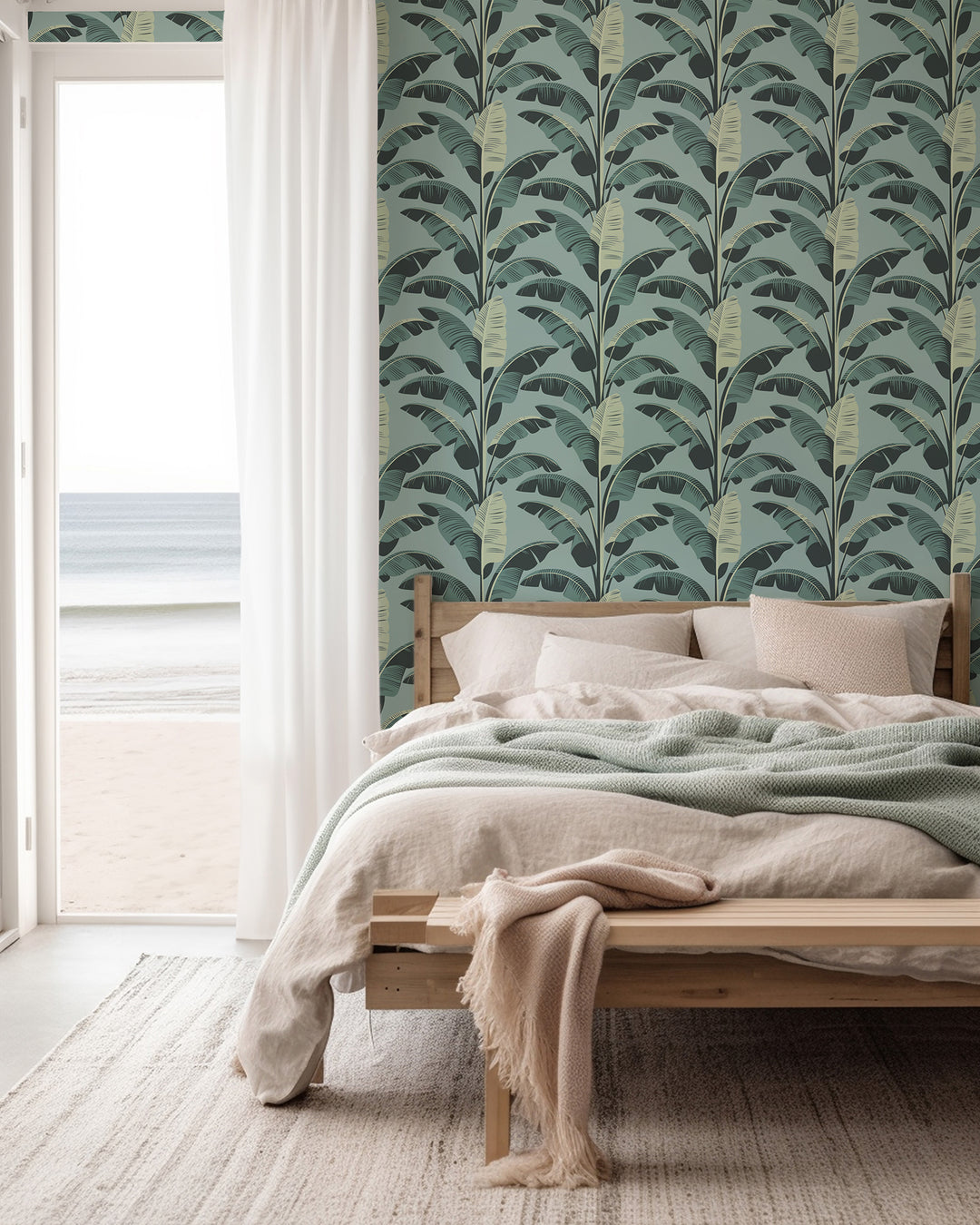 Banana Leaf - Blue Wallpaper