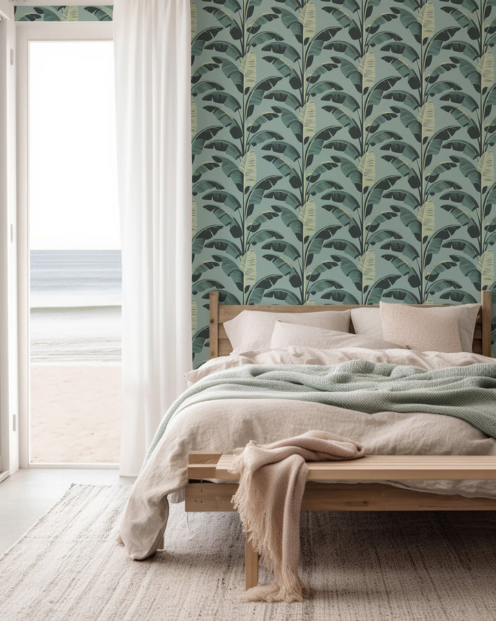 Banana Leaf - Blue Wallpaper