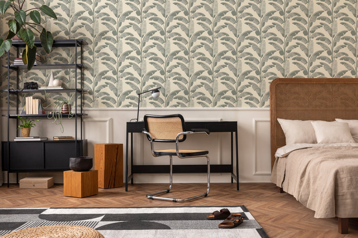 Banana Leaf - Sage Gray Wallpaper