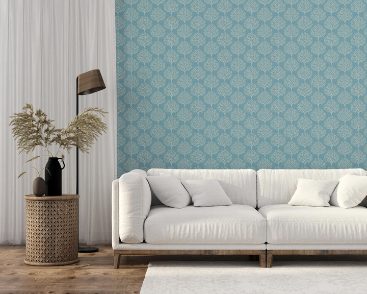 Beach Coral - Sanibel Blue Wallpaper