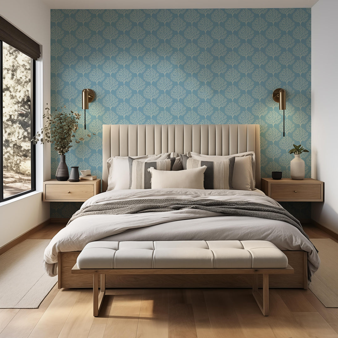 Beach Coral - Sanibel Blue Wallpaper