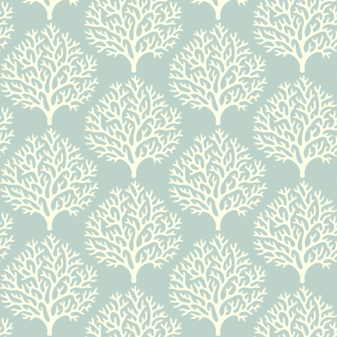 Beach Coral - Sea Green Wallpaper