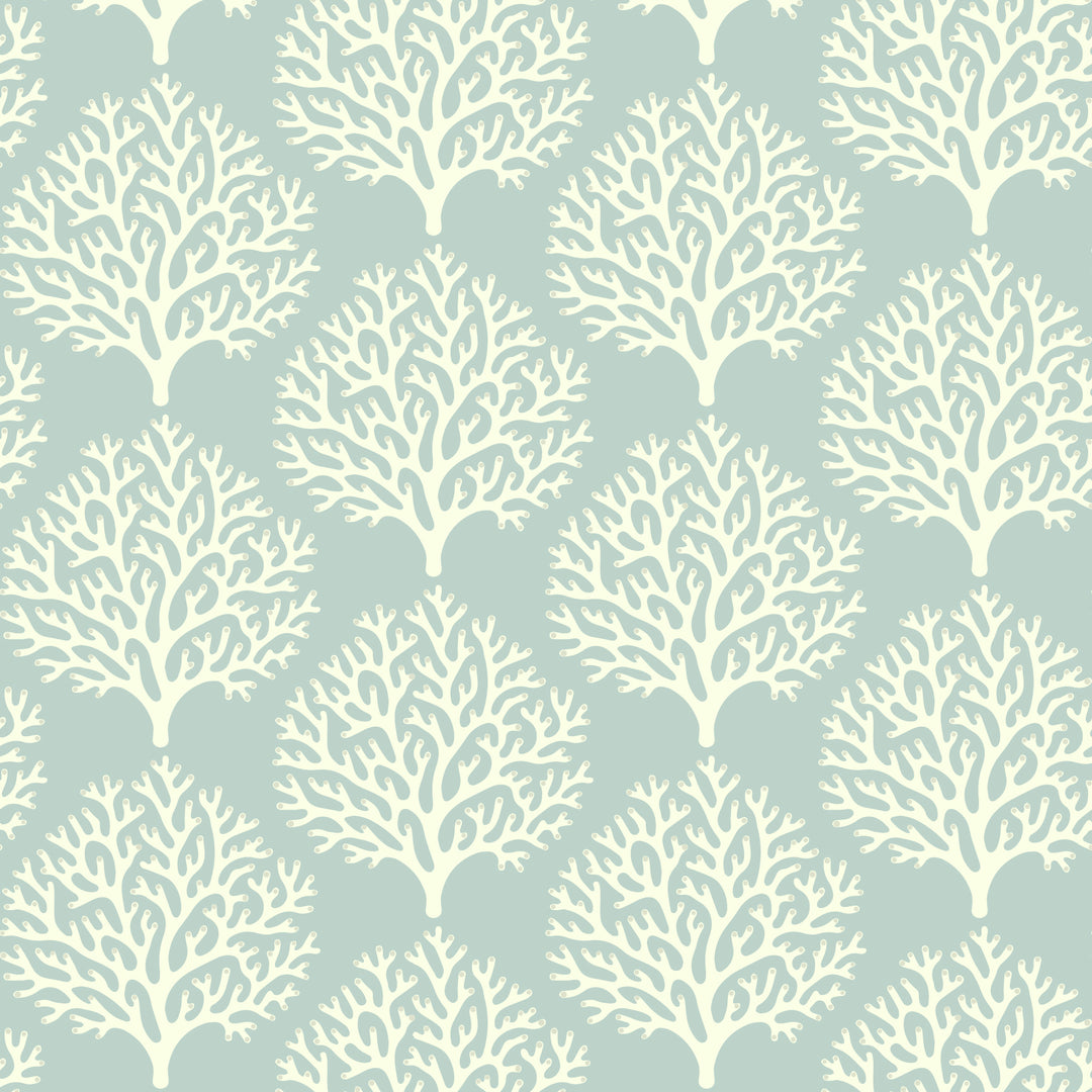 Beach Coral - Sea Green Wallpaper