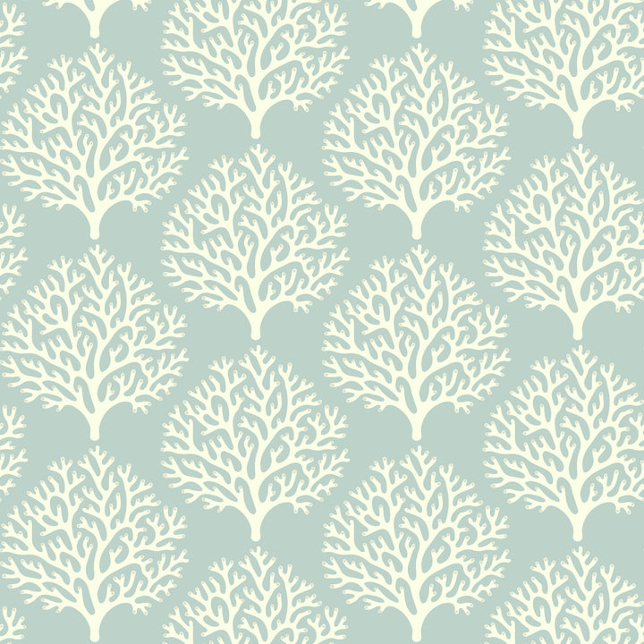 Beach Coral - Sea Green Wallpaper