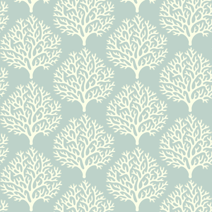 Beach Coral - Sea Green Wallpaper