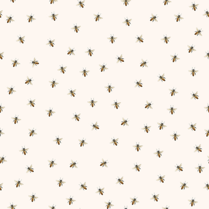 Bee - Cream Wallpaper by Cara's Garden