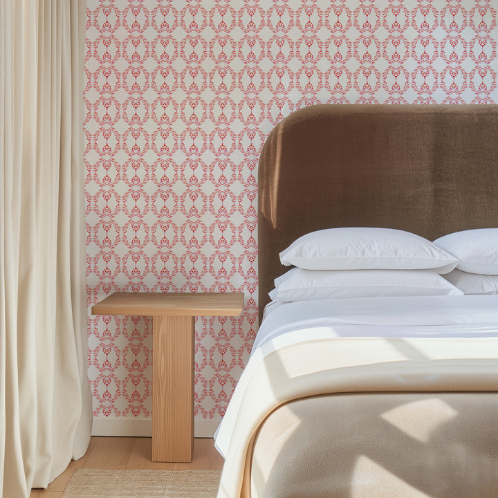 Beverly Link - Coral Wallpaper by The Blush Label