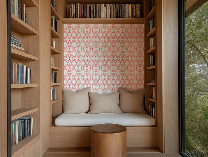 Beverly Link - Coral Wallpaper by The Blush Label