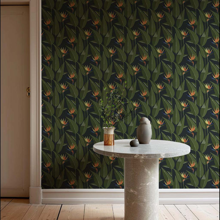 Birds of Paradise - Black Wallpaper